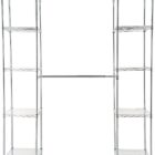 AmazonBasics Expandable Metal Hanging Storage Organizer Rack Wardrobe with Shelves