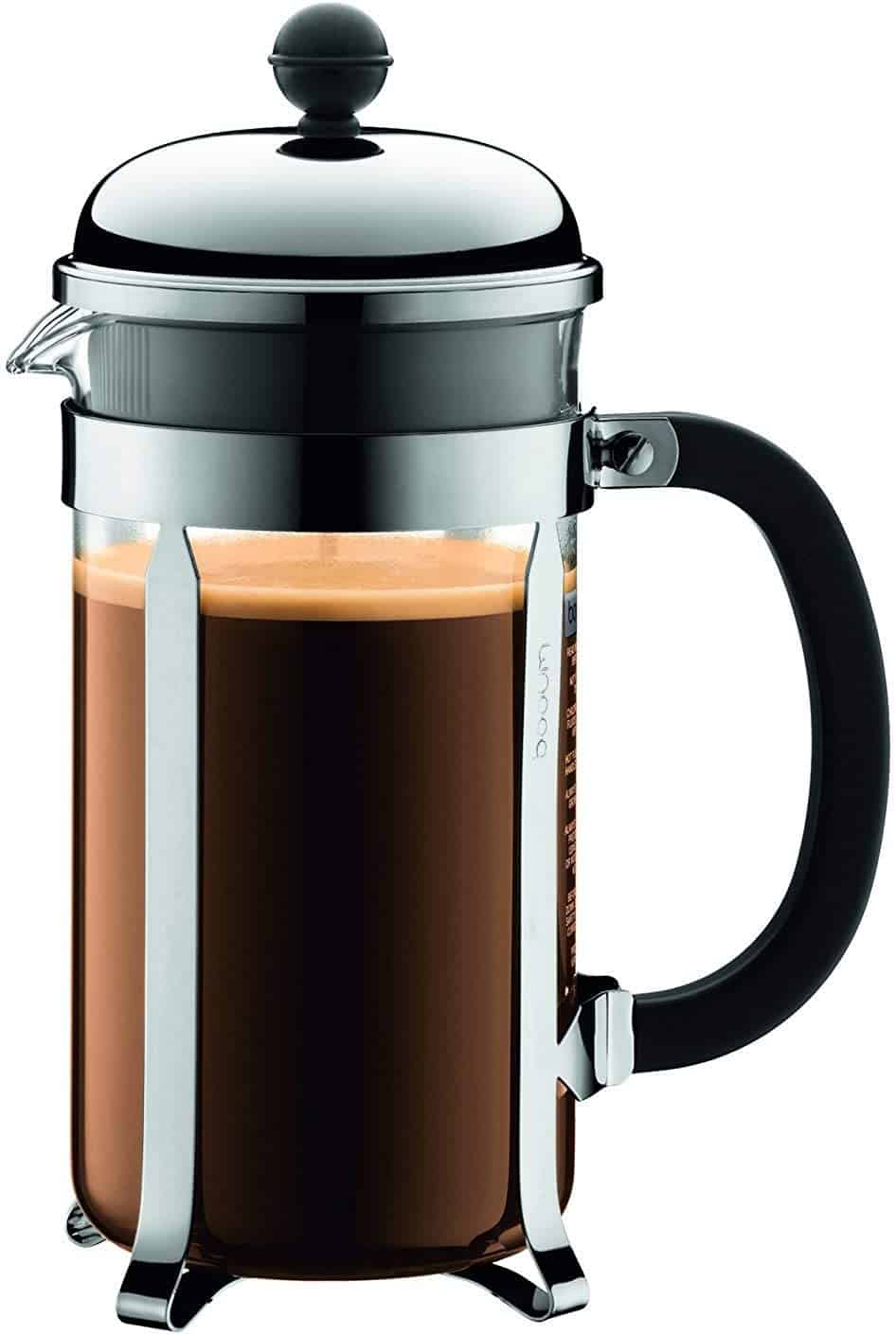 Bodum Chambord French Press Coffee Maker, 1 Liter, 34 Ounce, Chrome