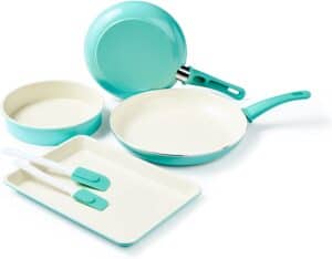 GreenLife CC001578-001 Cookware and Bakeware Set, Cookware, Turquoise