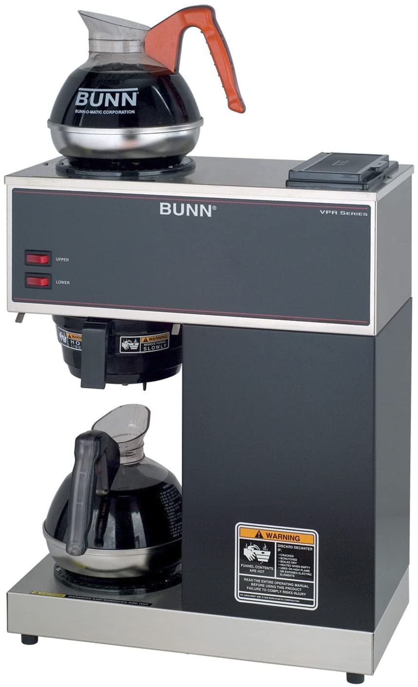 BUNN VPR-2EP 12-Cup Pourover Commercial Coffee Brewer Plus 2 Easy Pour Commercial Decanters