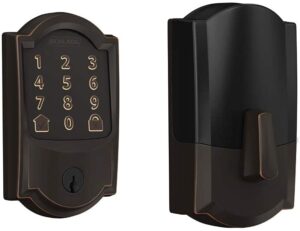 Schlage Lock Company BE489WB CAM 716 Schlage Encode Smart Wifi Deadbolt with Camelot Trim In Aged Bronze, Lock