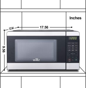 dimensions of Willz 0.7 cubic foot microwave oven