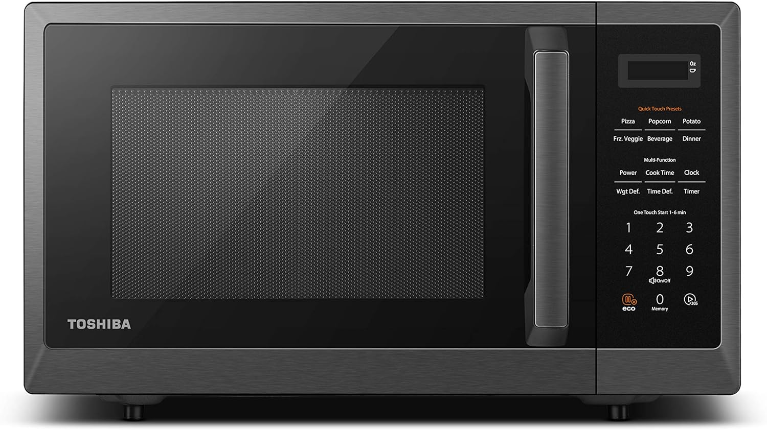 TOSHIBA ML2-EM09PA(BS) Small Countertop Microwave Oven With 6 Auto Menus