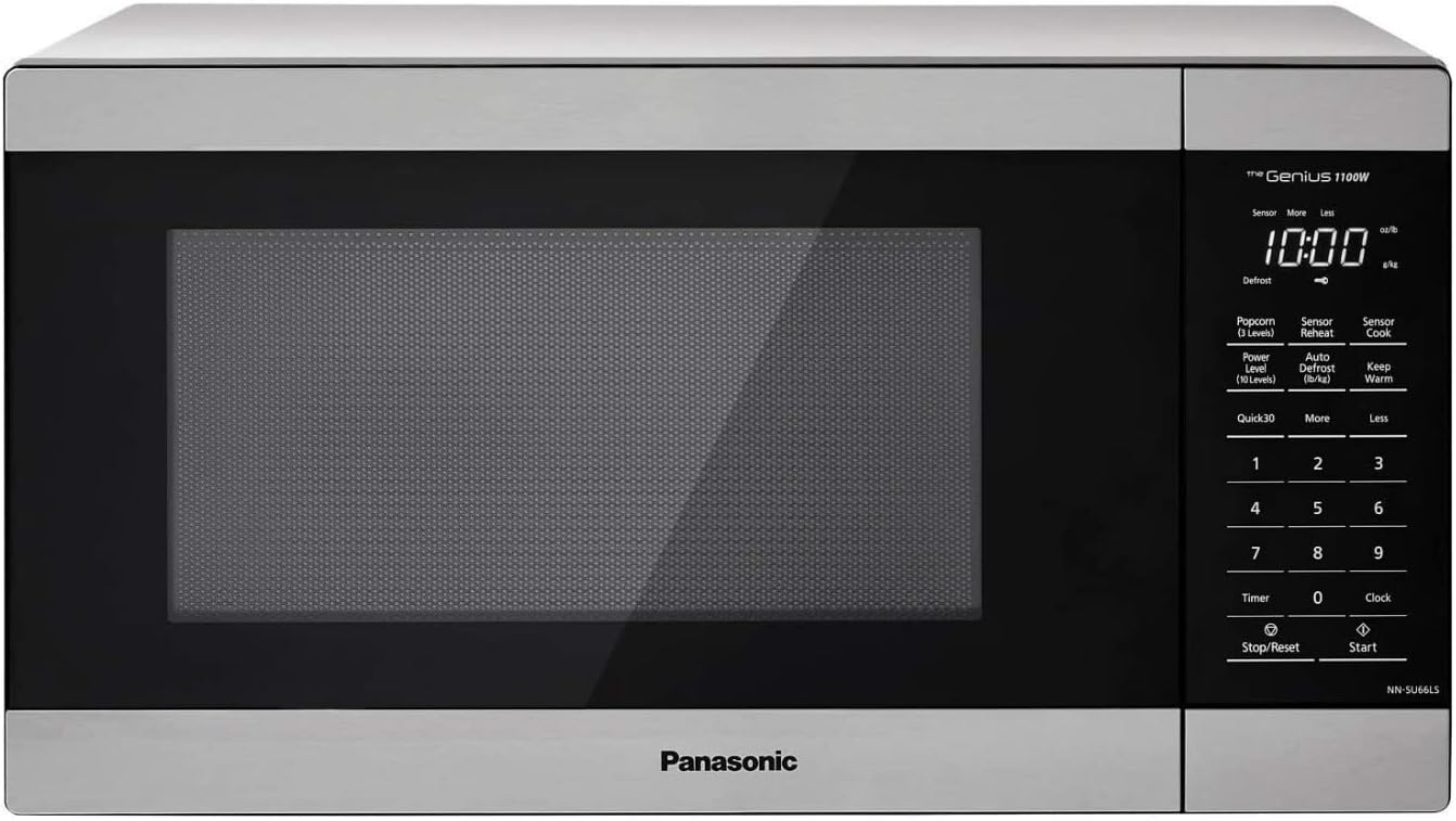 Panasonic NN-SU66LS 1100W with Genius Sensor Cook and Auto Defrost Countertop Microwave Oven