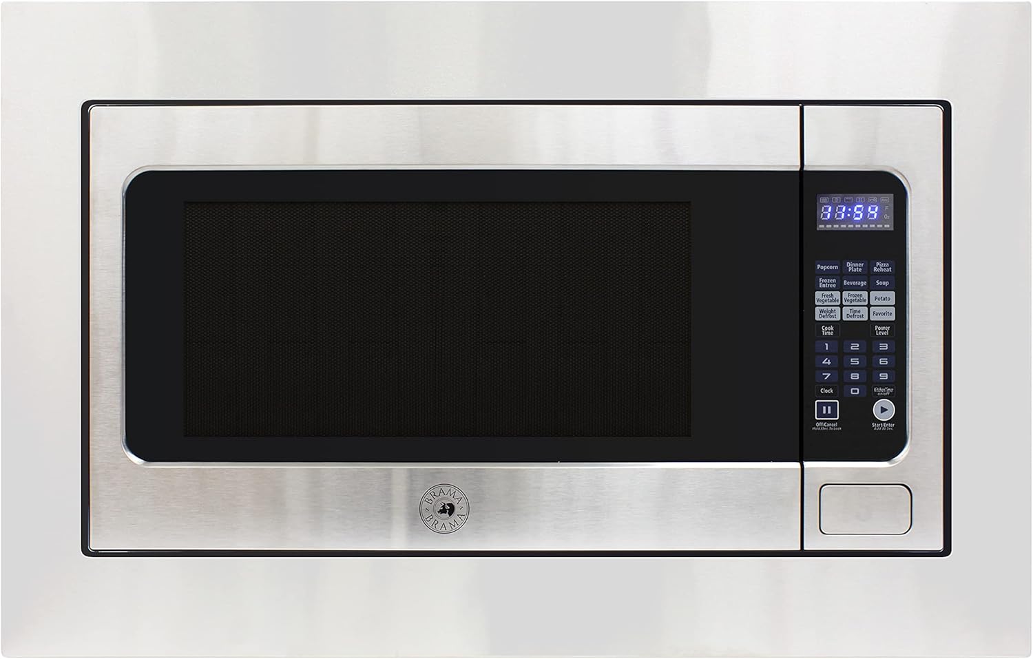 BRAMA Microwave Oven Built-In 1200-Watts with 10 Power Levels Pre-Set Cooking Settings and Express Cook