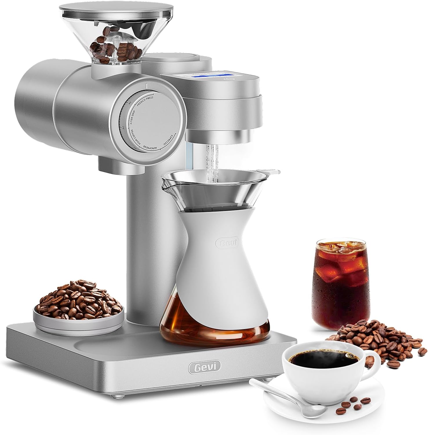 Gevi Barista Coffee Programmable Brew & Spin 51 Grind Settings Fast Heating for Home & Commercial