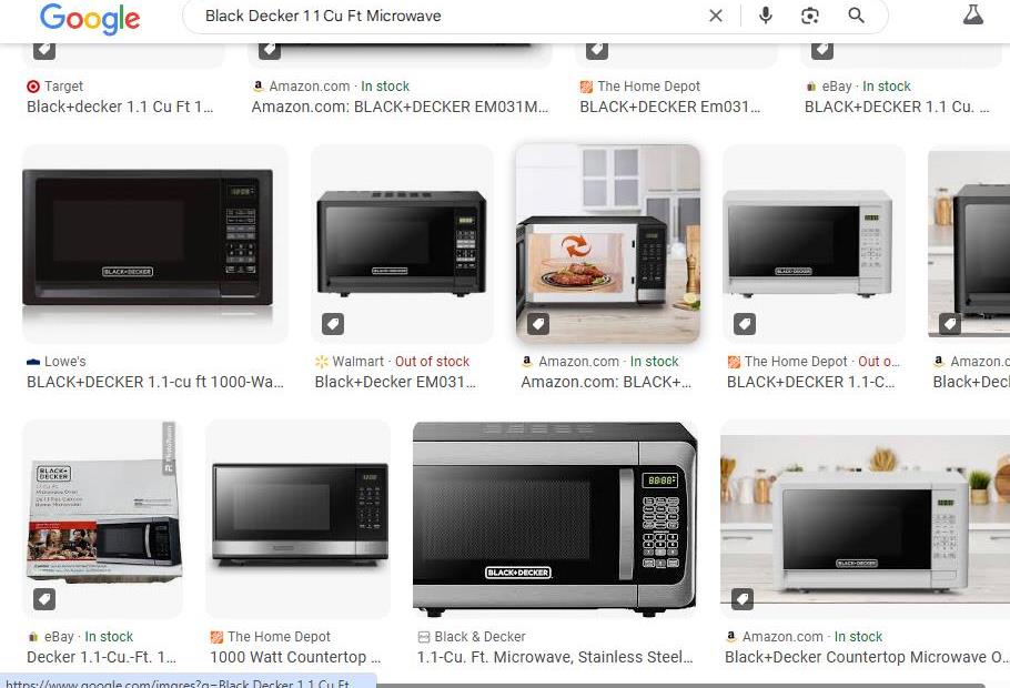 Black+Decker 1.1 Cu Ft Microwave Images