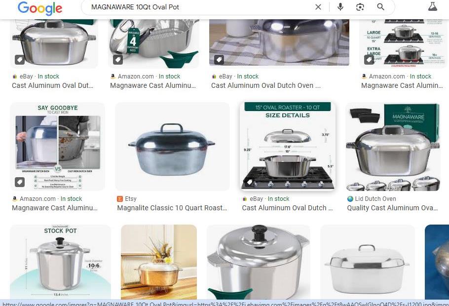 Google Image Search Results for MAGNAWARE 10Qt Oval Pot