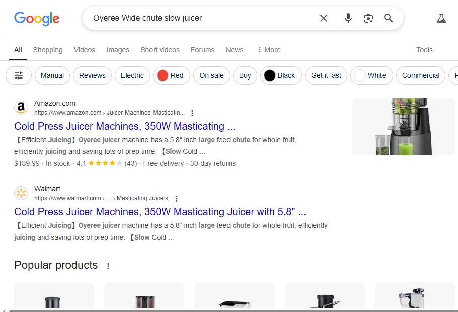 Search Results for Oyeree Wide Chute Slow Juicer