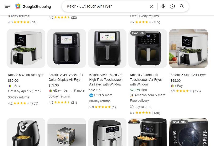 Google Shopping Results for Kalorik Air Fryers