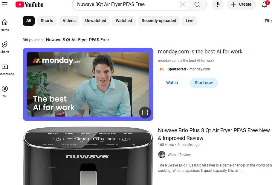 Nuwave 8Qt Air Fryer Review on YouTube