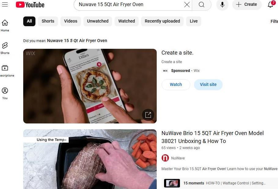 YouTube Search Results for NuWave 15.5 Qt Air Fryer Oven