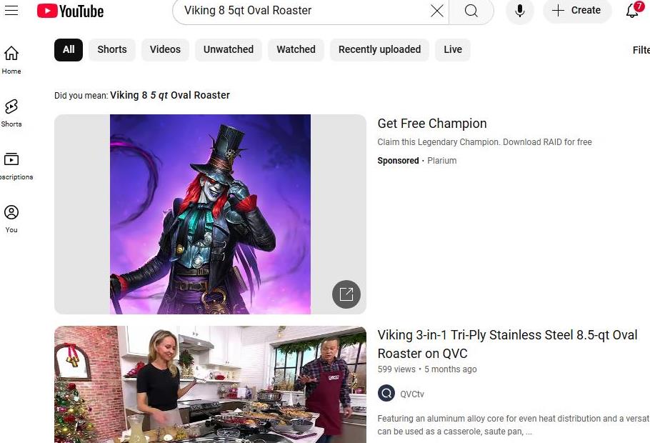 YouTube Search Results for Viking 8 5qt Oval Roaster